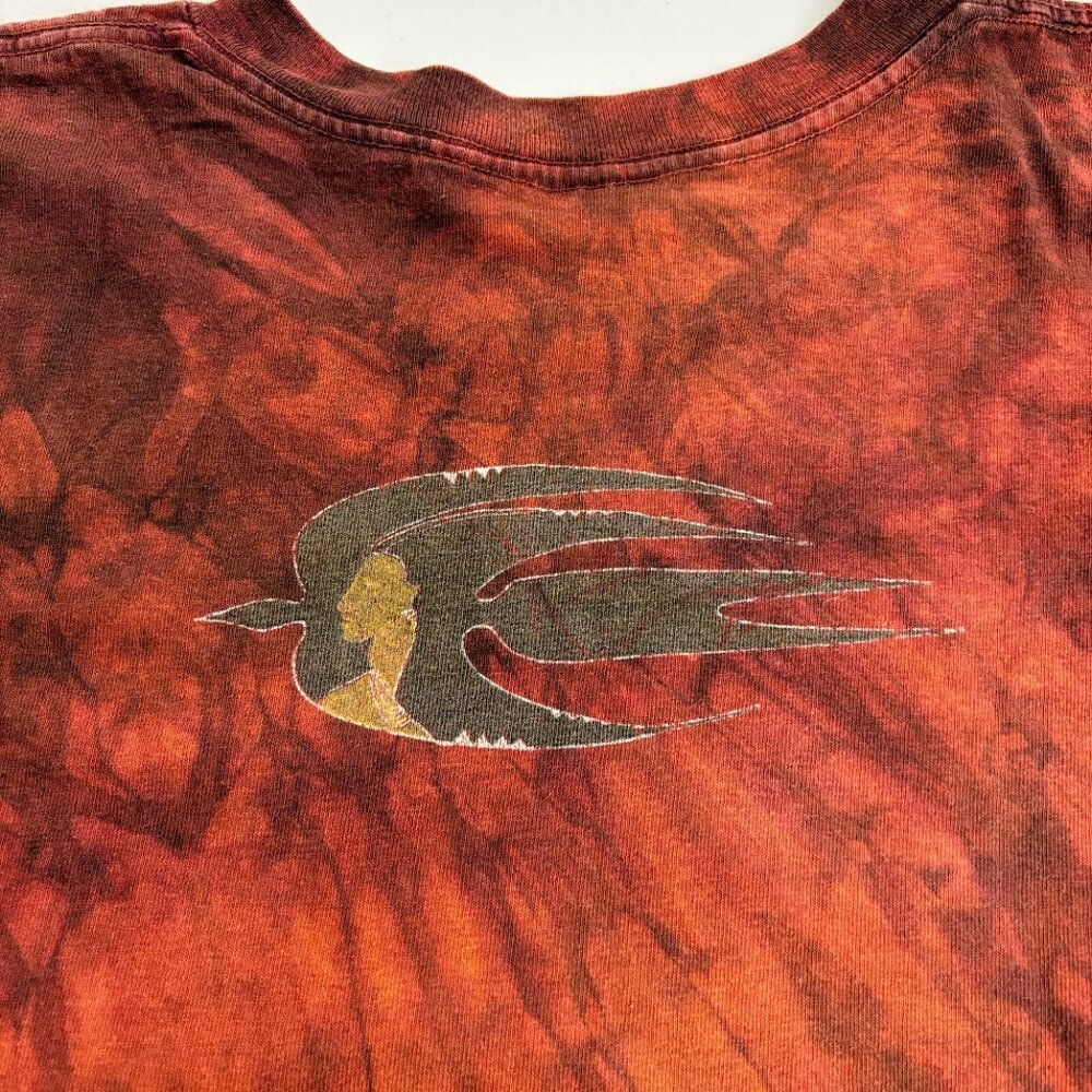 THE MOUNTAIN Native American Tee T-Shirt XL Vintage 1995 Gina Gray Tie Dye Rust - Picture 9 of 9